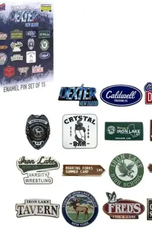 Dexter New Blood Enamel Pin Set Of 15 - Con Excl Free Delivery