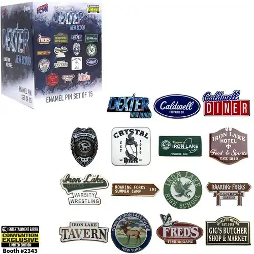 Dexter New Blood Enamel Pin Set Of 15 - Con Excl Free Delivery